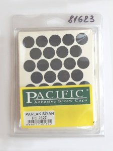 Заглушка самоклеющаяся D=18 2327 черный глянец, 32 шт/лист (Pacific)