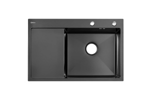 Мойка прямоугольная с крылом ARONA ARS 780х505 R BLACK PVD NANO, нерж.сталь