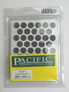 Заглушка самоклеющаяся D=14 2510 черный шагрень, 50 шт/лист (Pacific)