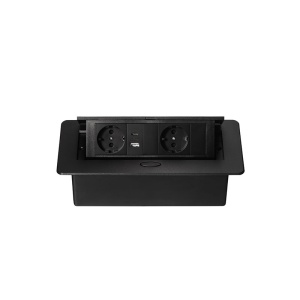 Блок розеток MX-226 (O) 2 EURO 1 USB Type-A + 1 USB Type-С с кабелем питания черный (М-2)