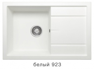 Мойка прямоугольная с крылом 760х510, кварц, белая, R112