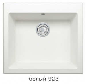 Мойка прямоугольная 560х500, кварц, белая, R111