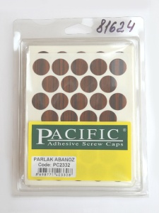 Заглушка самоклеющаяся D=18 2332 черное дерево глянец, 32 шт/лист (Pacific)