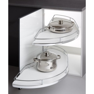 Рациональный угол Brilliant 900 левый, дно Anti-Slip, INOX (Hafele)(549.39.746)