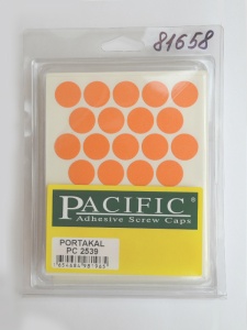 Заглушка самоклеющаяся D=18 2539 оранжевый шагрень, 32 шт/лист (Pacific)