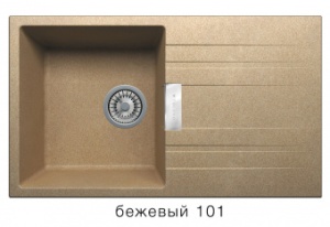 Мойка прямоугольная с крылом 750х435, кварц, TL750