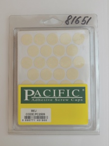Заглушка самоклеющаяся D=18 2509 бежевый шагрень, 32 шт/лист (Pacific)