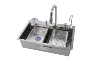 Мойка ARONA ARS 750х460 SET 3 SATIN,нерж.сталь(+смес.+кран пит.воды+ринзер+дозатор+2 коландер+доска)