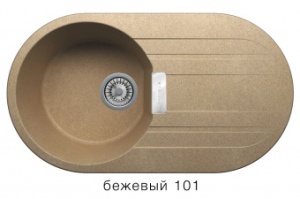 Мойка овальная с крылом 780х435, кварц, TL780