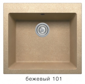 Мойка прямоугольная 560х500, кварц, бежевая, R111