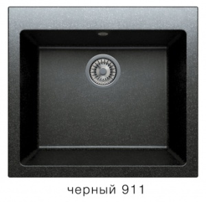 Мойка прямоугольная 560х500, кварц, черная, R111