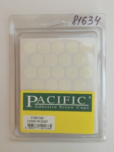 Заглушка самоклеющаяся D=18 2307 белый глянец, 32 шт/лист (Pacific)